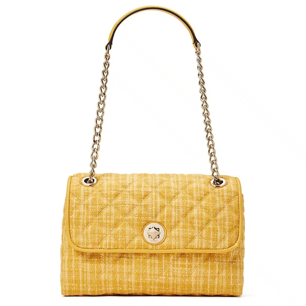 KATE SPADE♠️New York 💛Natalia💛 TWEED QUILTED MEDIUM FLAP SHOULDER BAG 🌟NWOT🌟